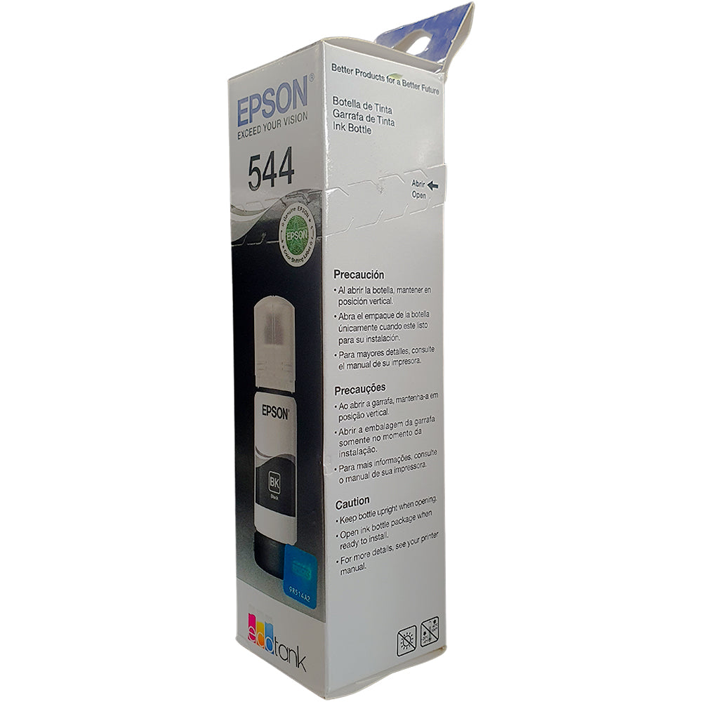 Refil de Tinta Epson Corante T544 Bk Preto 65ML Para Ecotank L1110 / L1210 / L3110 / L3150 / L3160 / L3251 / L5190