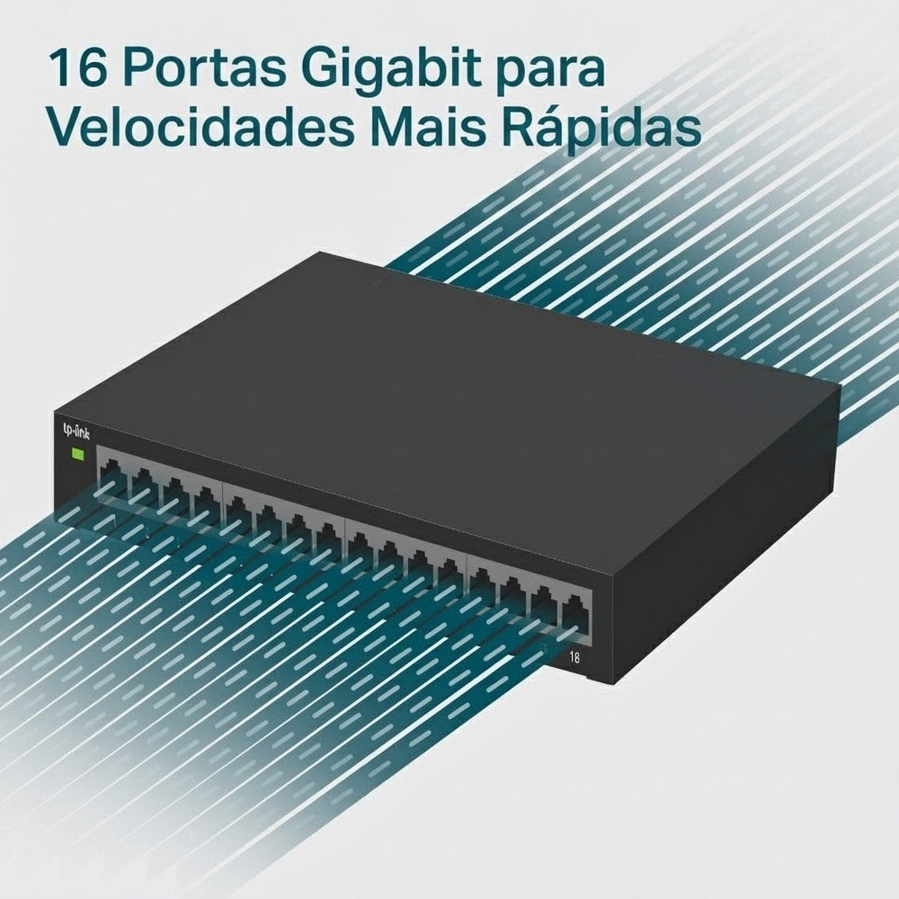 Switch 16 Portas Tp-Link Easy Smart Gigabit 10/100/1000Mbps (TL-SG116E)