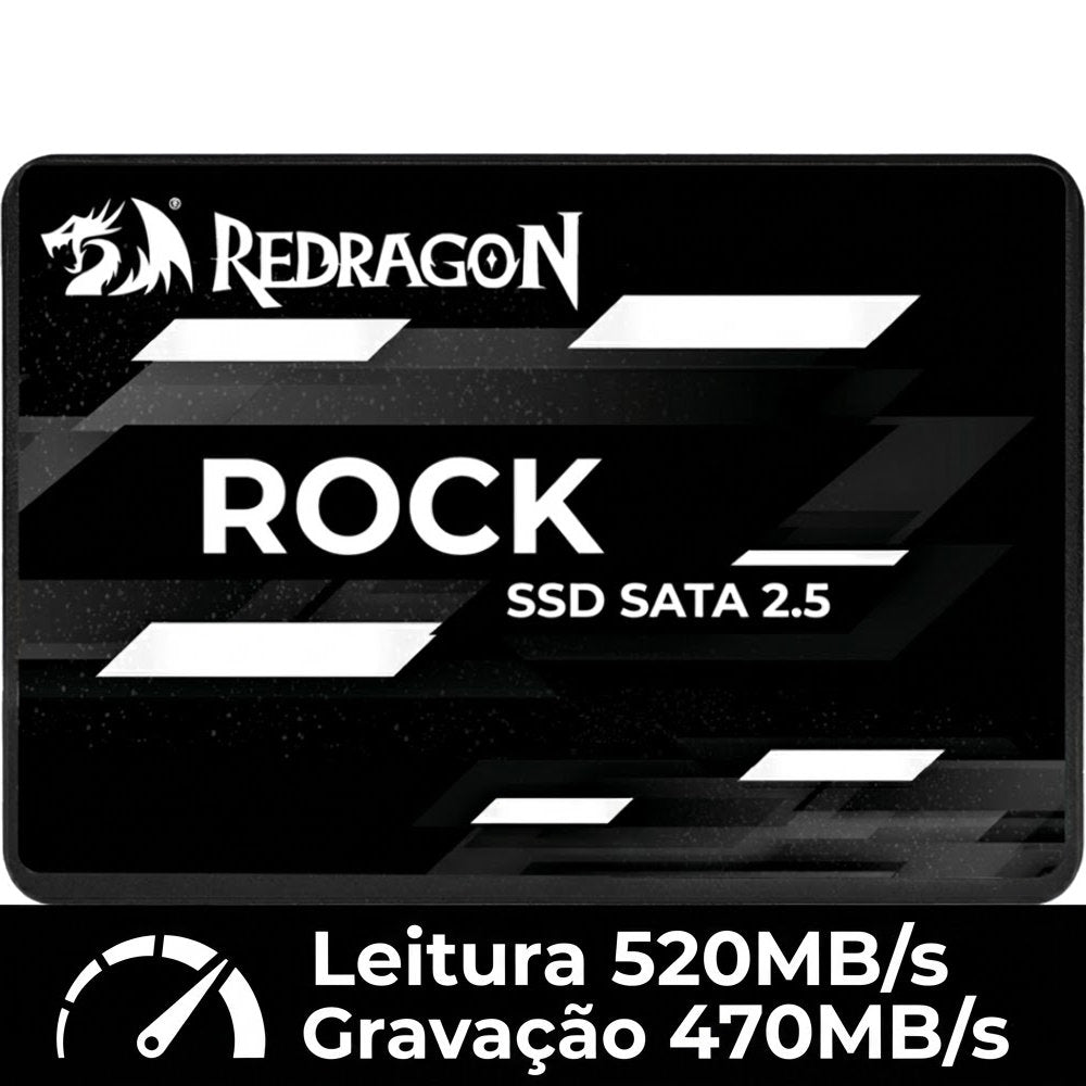 SSD Gamer Redragon Rock 120GB SATA 3 Leitura 520MB/s Gravação 470MB/s GD-310