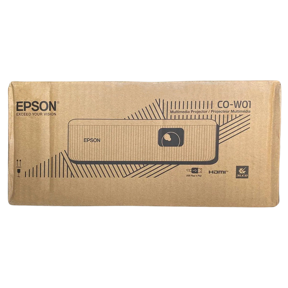Projetor EPSON Powerlite CO-W01, 3000 Lúmens, WXGA (Wide Screen), HDMI, Branco, Bivolt, V11HA86020