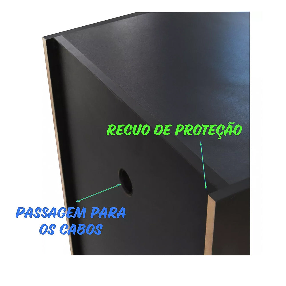 Estante Para Discos LP Vinil Retrô Preto - Pabimi