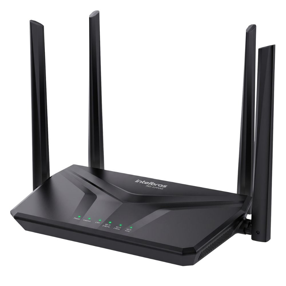 Roteador Wireless W5-1200GS Intelbras Wi-Fi 5 Dual Band Ac1200 Mesh Até 120m² 300 Mbps em 2,4 GHz e 867 Mbps em 5 GHz