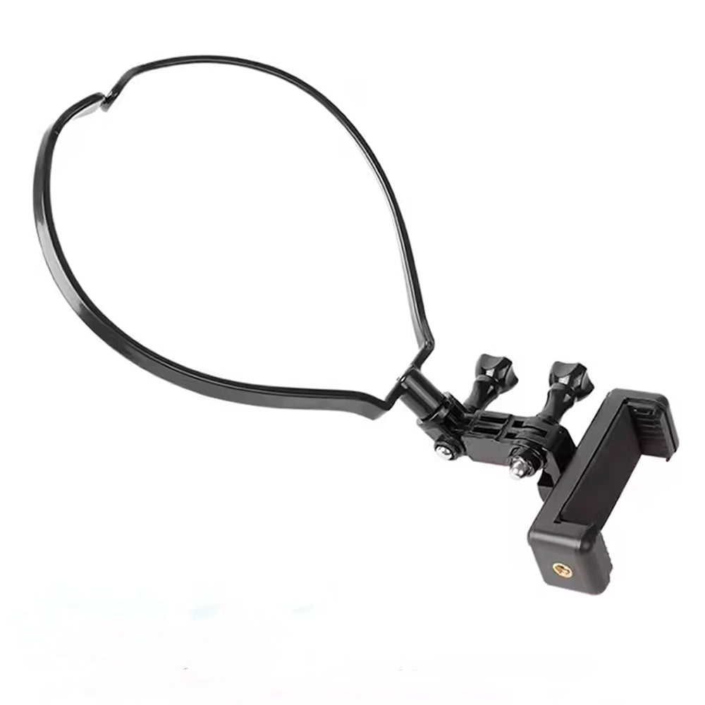 Suporte Para Smartphone e GoPro, Uso no Pescoço, Ajustável, Antivibração, Gravação em Perspectiva, Preto