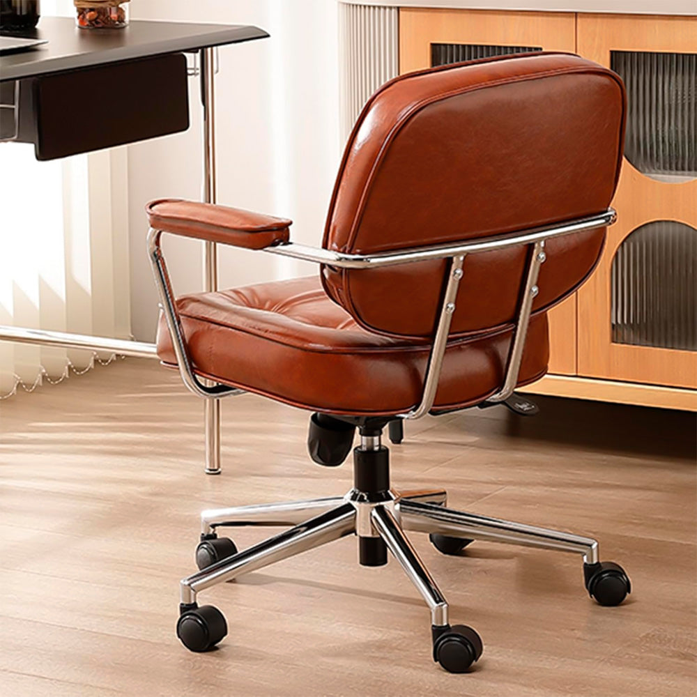 Cadeira Giratória Luxuosa Diretor De Alto Luxo Lazer, Retrô Design Confortável - Marrom