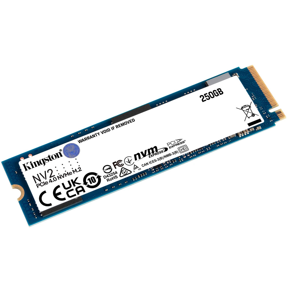 SSD M.2 Kingston NV2 250GB / NVMe PCIe 4.0 x4, Gen4- (SNV2S/250G) Leitura 3500MB/s, Gravação 1300MB/s - SNV2S/250G