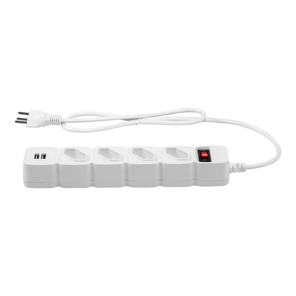 Filtro de Linha, Protetor Eletrônico Intelbras 4 Tomadas, 2 USB, EPE 204 USB BR - Branco