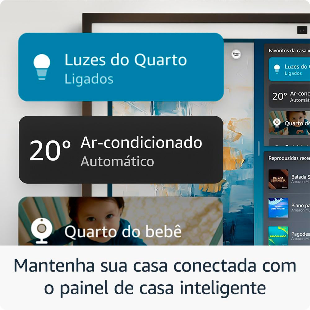 Echo Show 15, Smart Display Full HD 15,6”, Alexa Integrada, Experiência Fire TV, Com Controle Remoto Por Voz