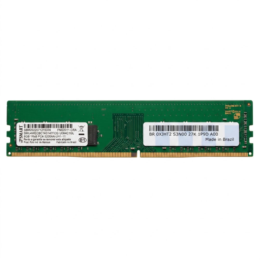 Memória Ram Desktop 8GB (1X8GB) DDR4 3200MHz Smart SMU4WEC8C1K0464FCG, PC4-3200AA-UA1-11
