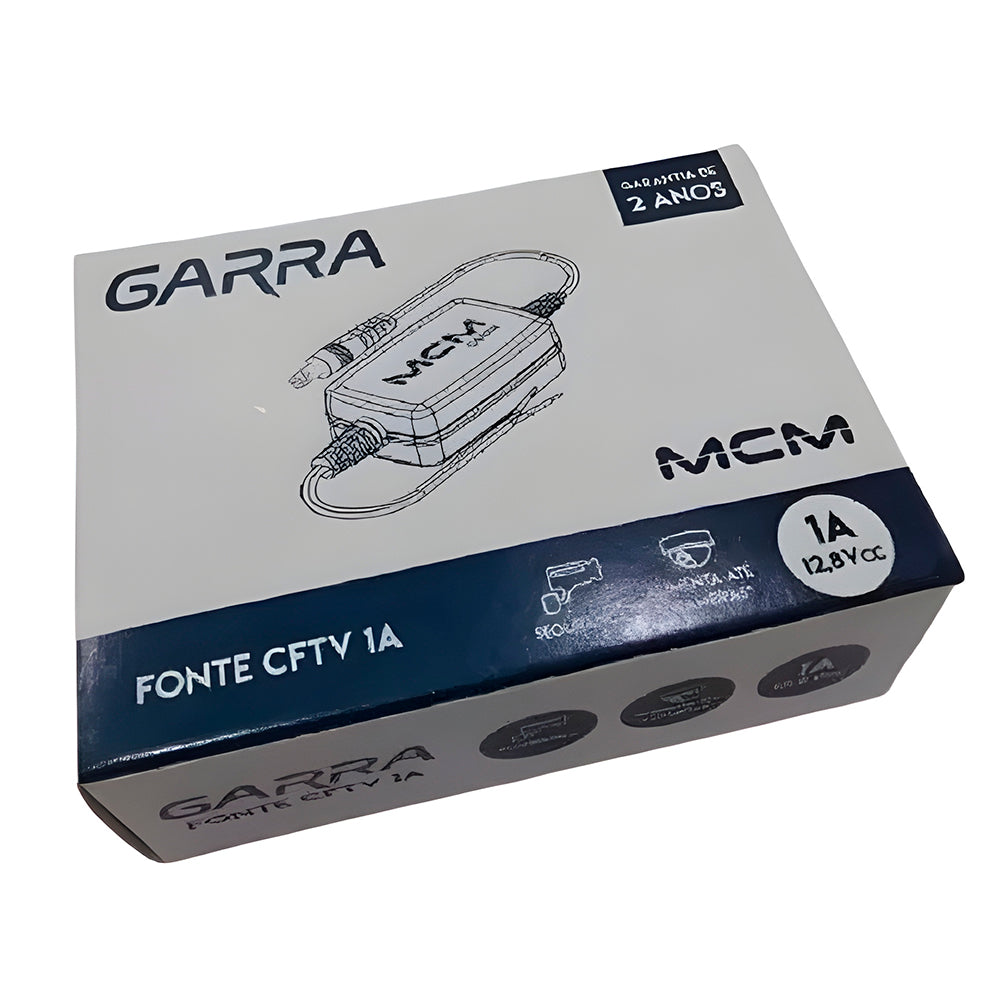 Fonte de Energia 12,8V 1A, Com Pino Sem Tomada, Garra, MCM - FON1346-RS-1