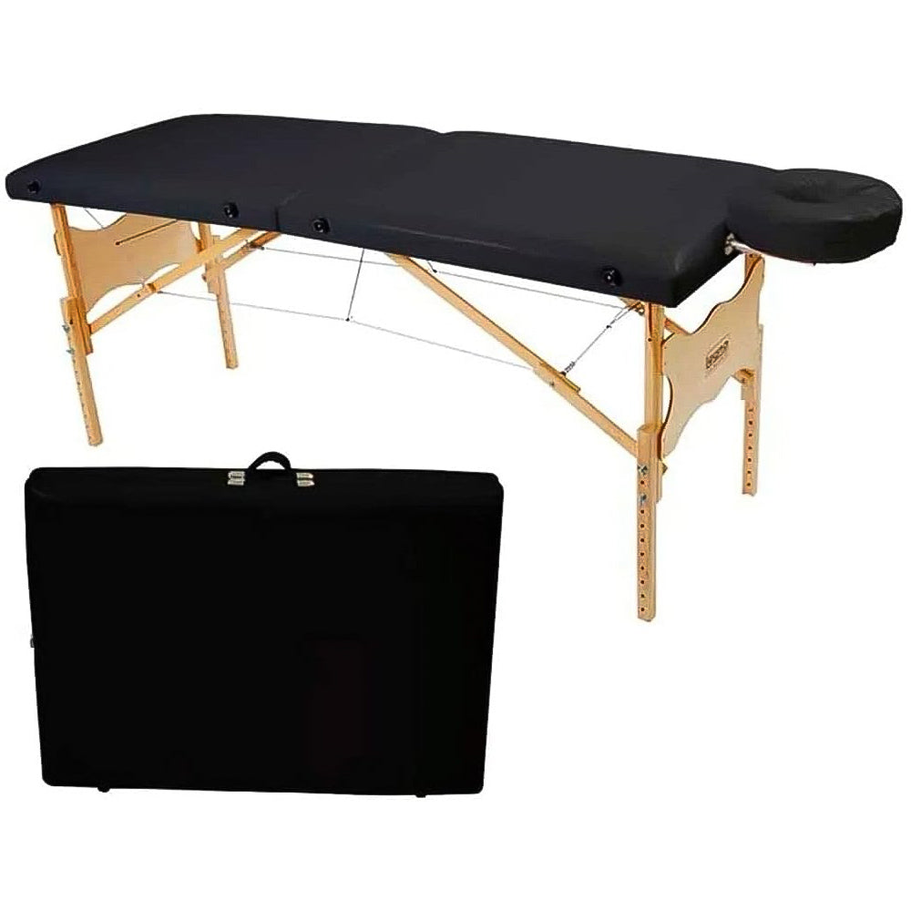 Maca Portátil Vega Massagem Tattoo Depilação Sirius Com Maleta Portatil, Altura Regulavel - Legno