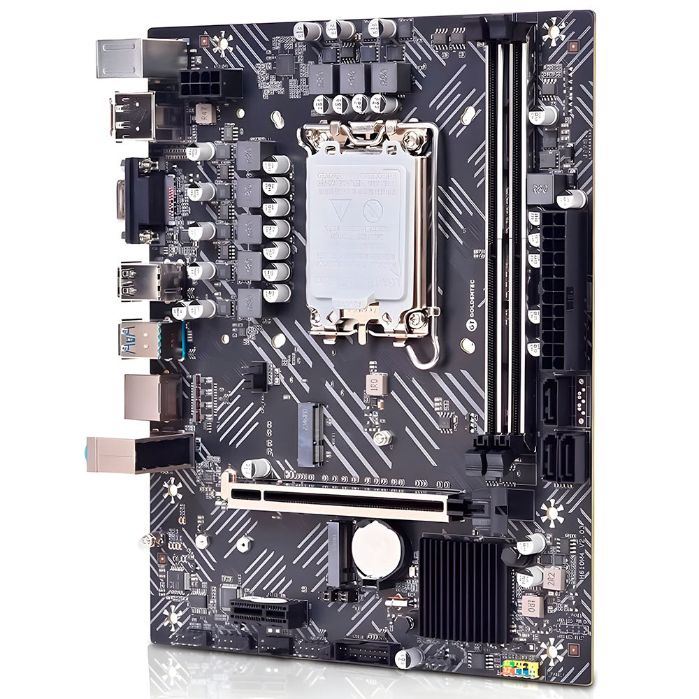 Placa Mãe Soquete 1700 H610 DDR4, Com Slot Para SSD M.2, PCI Express, DisplayPort e Rede Gigabit, Goldentec - GT-H610-M2