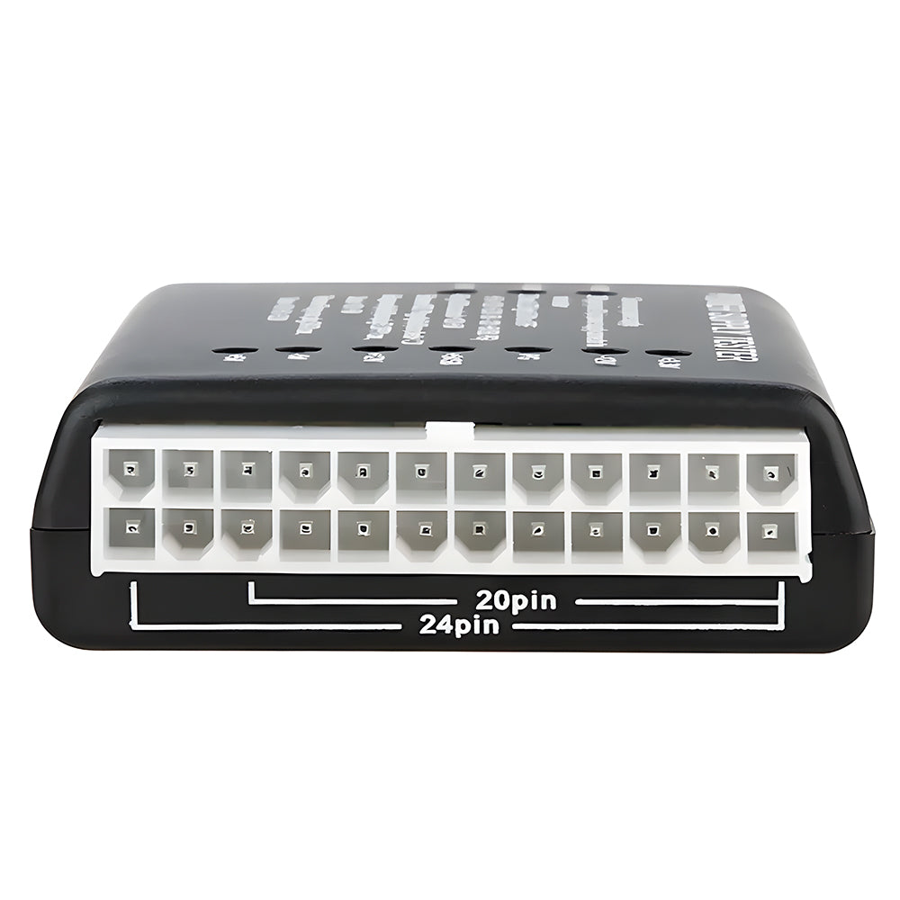 Testador De Fonte de Alimentação ATX 20/24 Pinos Com Indicadores LED - Preto