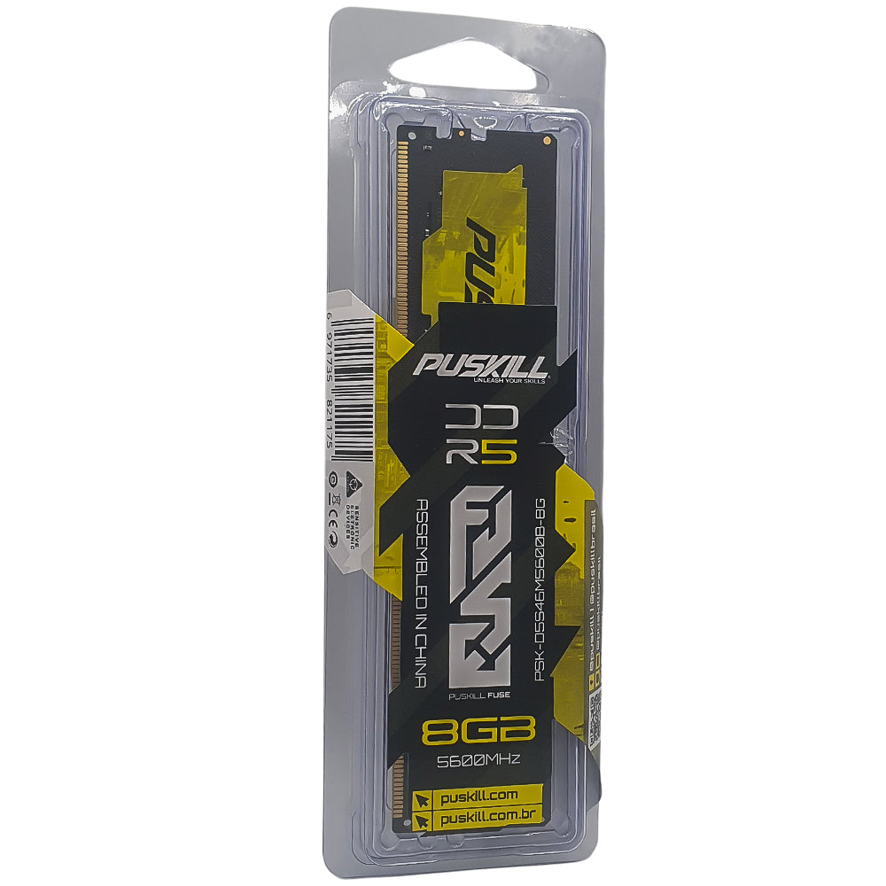 Memória RAM Gamer Desktop 8GB (1x8GB), DDR5, 5600MHz - PUSKILL PSK-05546M56008-8GB