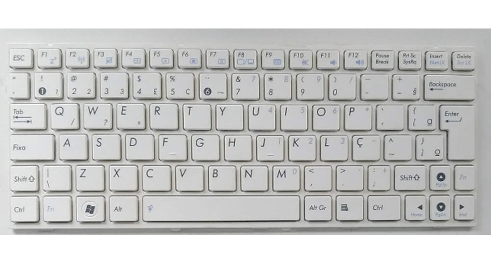 Teclado para Notebook Asus 1001px Ç Branco