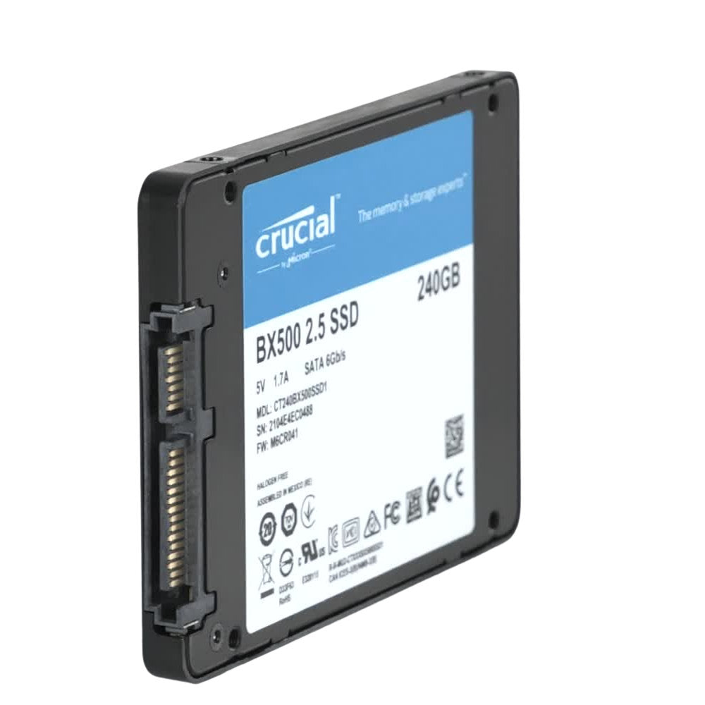 SSD BX500 Crucial 240GB 2,5" SATA III 6Gb/s, 3D NAND, Leitura 540MB/s Gravação 500MB/s, CT240BX500SSD1