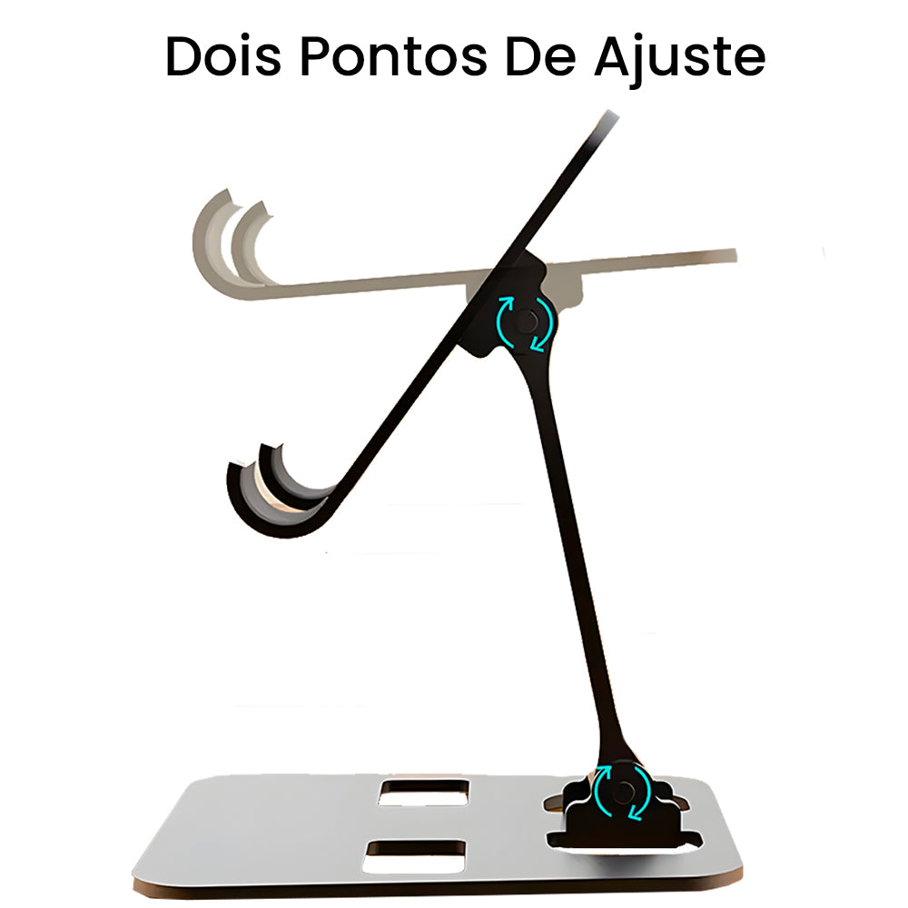 Suporte Universal, Em Aluminio, Ajustavel, Para Smartphones e Tablets - Preto