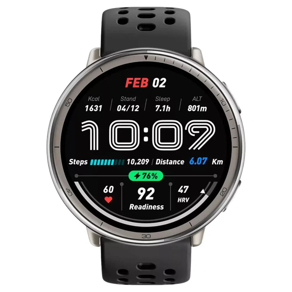 Relógio Inteligente Amazfit Active 2 A2437 GPS AMOLED IA GPT À Prova d’Água Bússola Monitoramento Esportivo Preto