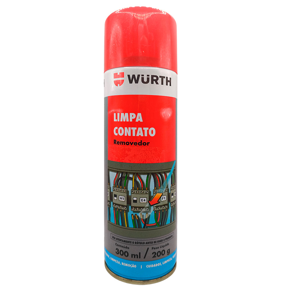 Limpa Contato Spray Wurth 300ml 200g Removedor de Resíduos Elétricos, Limpeza Eletrônica