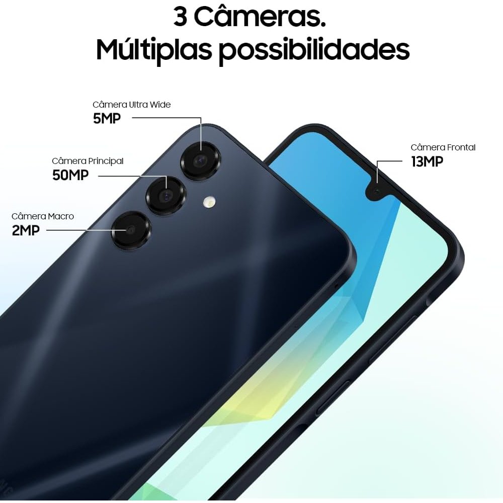 Samsung Galaxy A16 5G Tela 6.7" Super AMOLED 90Hz 128G  4GB Exynos 1330 Câmera Tripla 50MP, Azul escuro