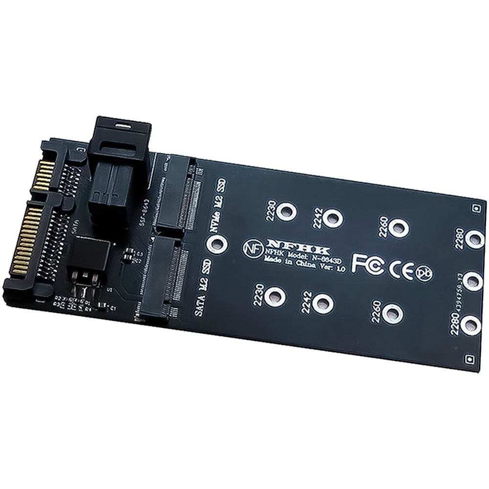 Placa Adaptadora de SATA 22 Pinos Para M.2 Sata, e de SFF-8643 Para M.2 NVMe