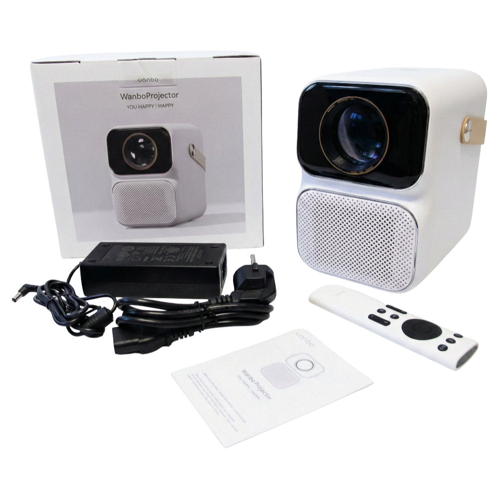 Projetor Wanbo T6 Max Full HD Nativo Suporte 4K Android 9.0 WiFi 650 ANSI Foco Auto - Branco