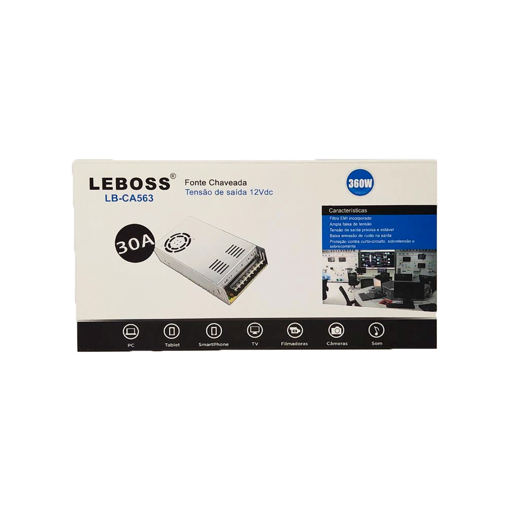 Fonte Chaveada Colmeia 12V 30A, Frequência Máxima 360W, LeBoss - LB-CA563