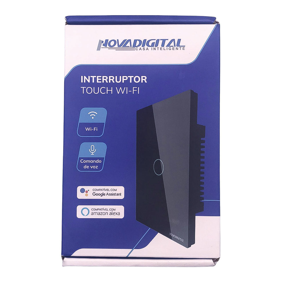 Interruptor Inteligente Touch Wifi 3-Botoes Compativel Com Alexa e Google Assist - PRETO