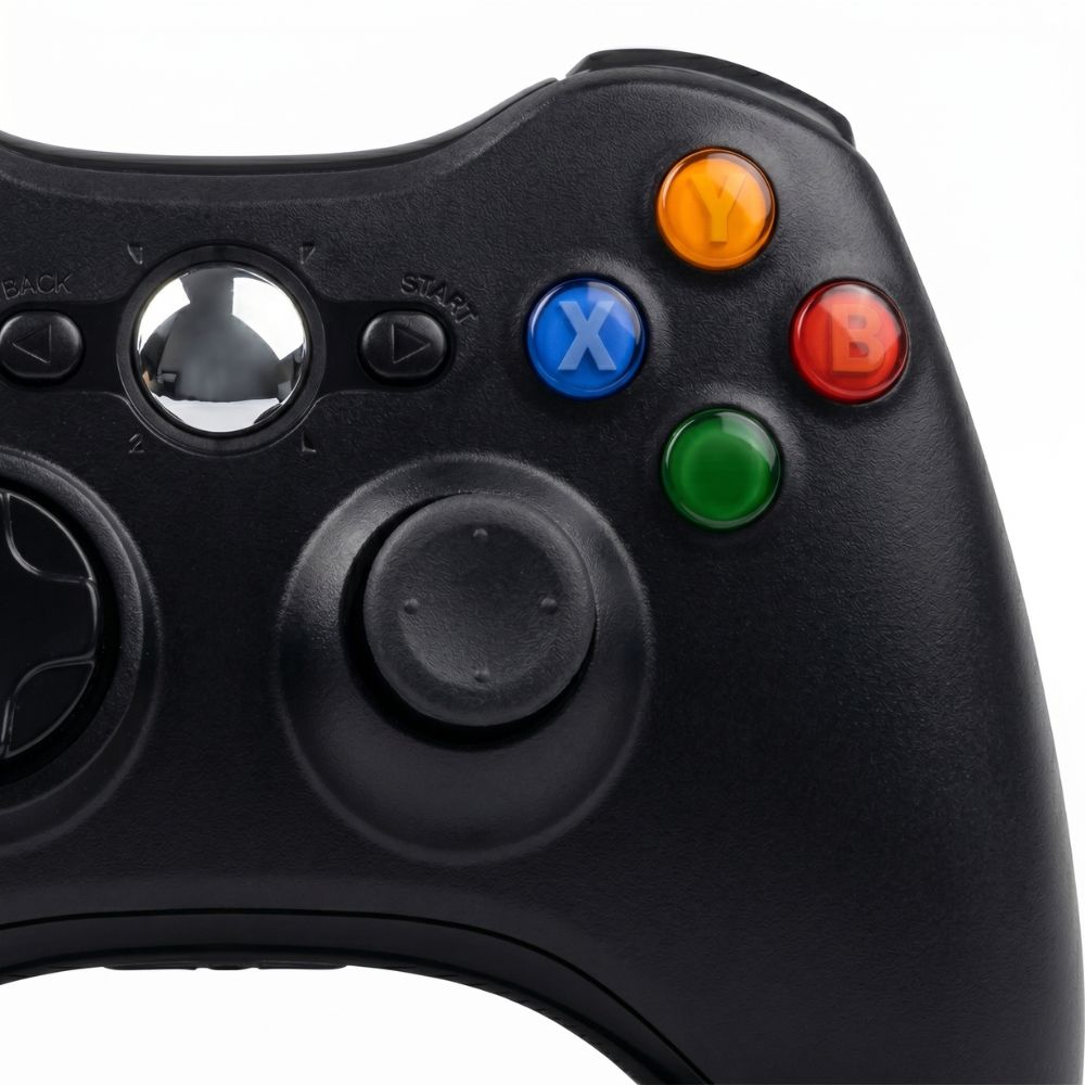 Controle Sem Fio Compatível Xbox & PC (Windows e Linux) KapBom Kap-360W Joystick Wirelles (Preto)