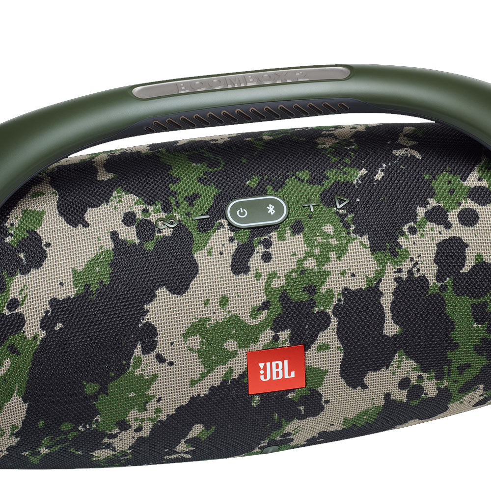 Caixa de Som Portátil JBL Boombox 2, RMS, 80W, Bluetooth 5.1, À Prova D'Água, Camuflada