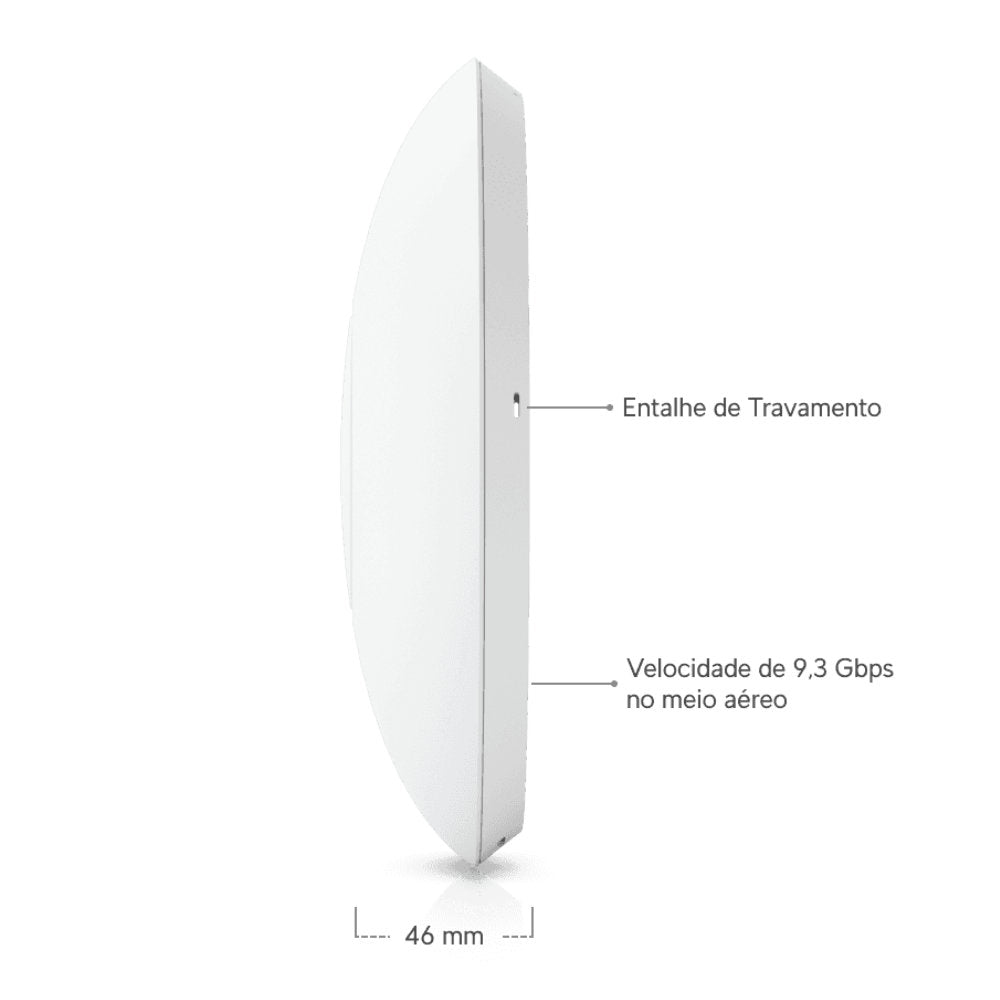 Acess Point Ubiquiti U7-Pro Tri-Band 2.4GHz (Até 688 Mbps) / 5GHz (Até 4300 Mbps) / 6GHz (Até 5765 Mbps) PoE+, Sem Fonte