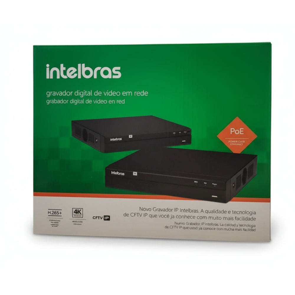Gravador Digital de Vídeo NVD 1404 P - Série 1000 4k, 4 Portas POE, Com Capacidade para 1HD