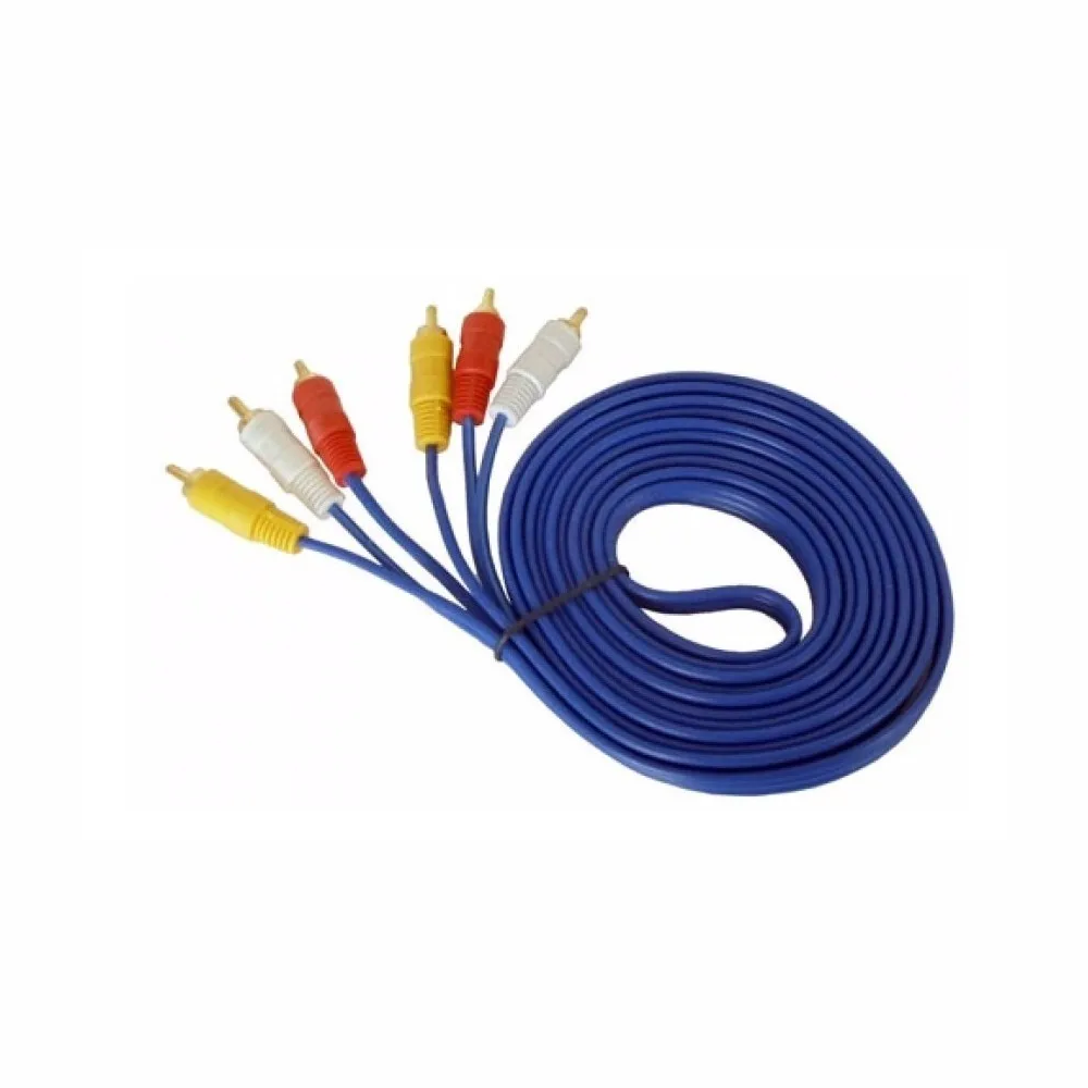Cabo Rca Azul Lianda 3 Metros Av 3+3 Áudio Vídeo Tv Dvd Net Sky Lcd