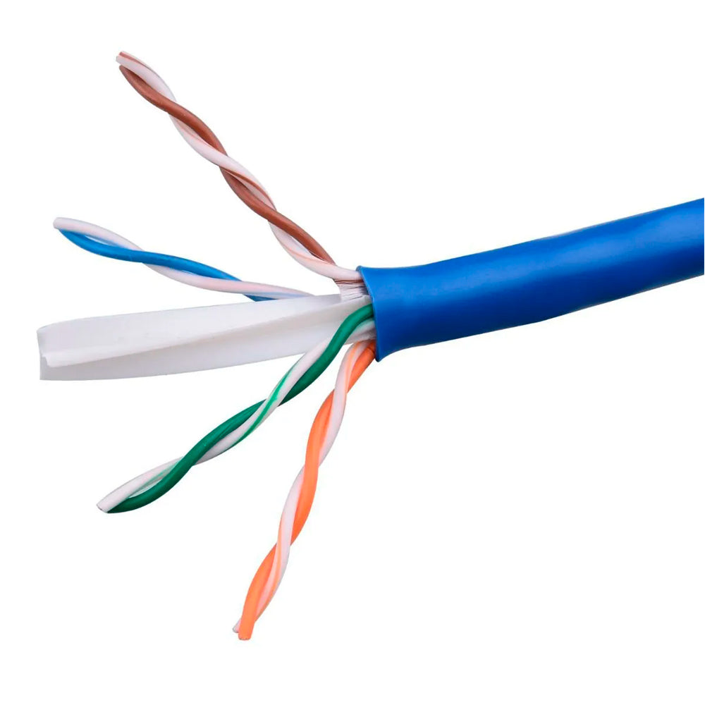 Caixa de Cabo de Rede 305m UTP CAT6 4P Intelbras IMPACT GIGA IG6CAZ Azul, 23 AWG, PVC CMX, 100% Cobre