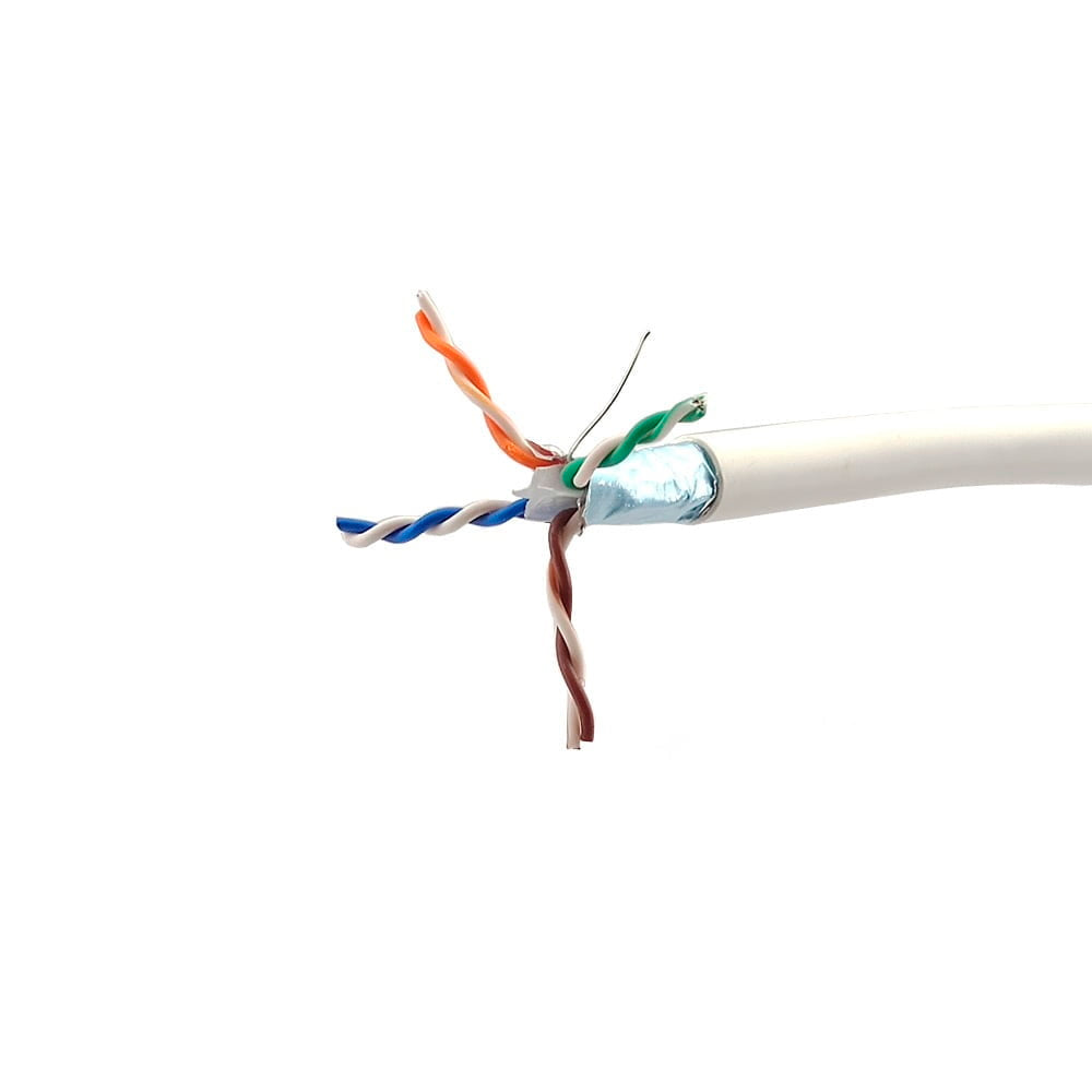 Metro de Cabo de Rede LAN 4PX24AWG CAT6 UTP LSZH -100% Cobre Wec, Branco