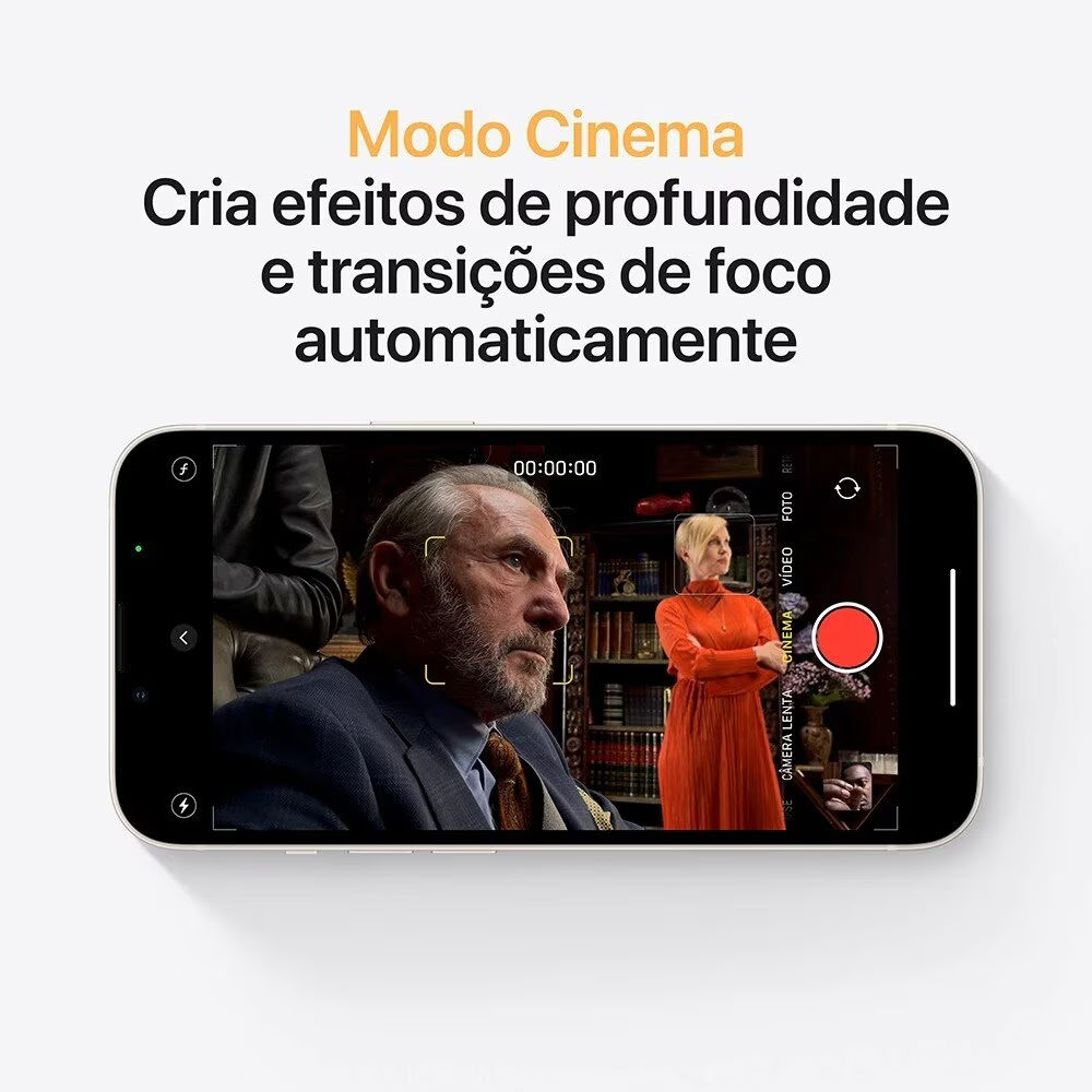 iPhone 13 Apple 256GB iOS 15, Chip A15 Bionic, Tela 6.1" Super Retina XDR OLED, Dual 12MP, Face ID, 5G Estelar MLQ73BR/A
