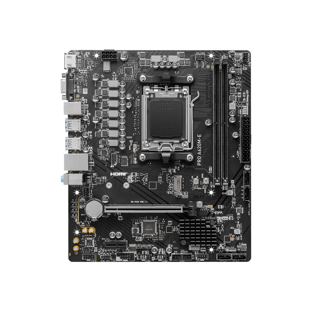 Placa Mãe MSI PRO A620M-E Gen4 AMD AM5 DDR5 Micro-ATX PCIe 4.0 DDR5