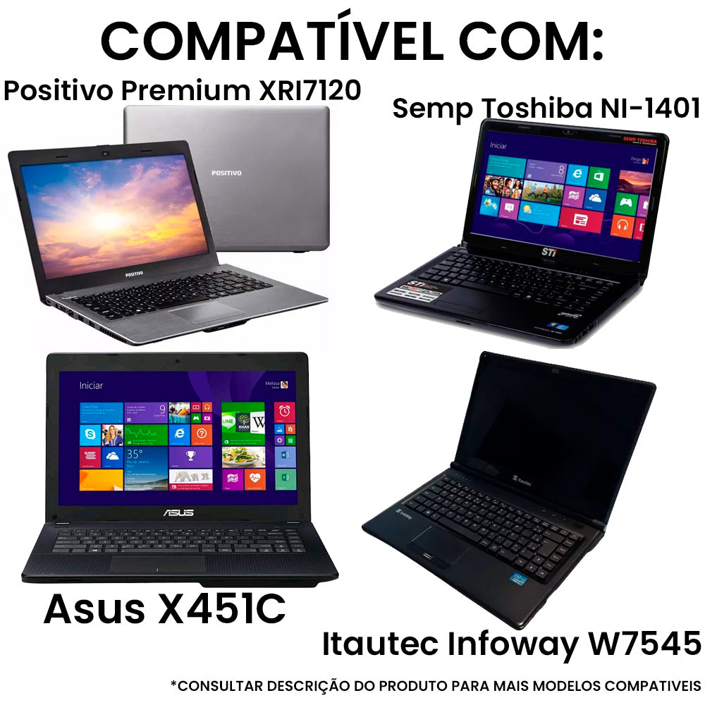 Fonte Notebook Compatível Com Positivo- 19V 3.42A 65W - 5.5 X 2.5mm