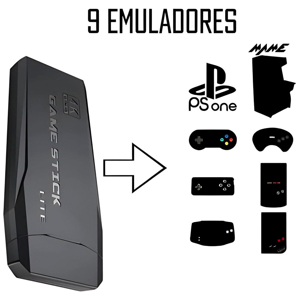 Vídeo Game Retrô, Lite 4k, 10.000 Jogos, HDMI, USB, Game Stick 4K, Com 2 Controles