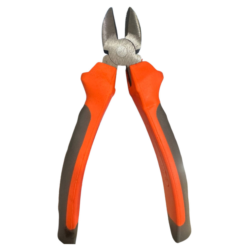 Alicate de Corte Diagonal, Polido, 8 Polegadas, Cabo Emborrachado, Laranja