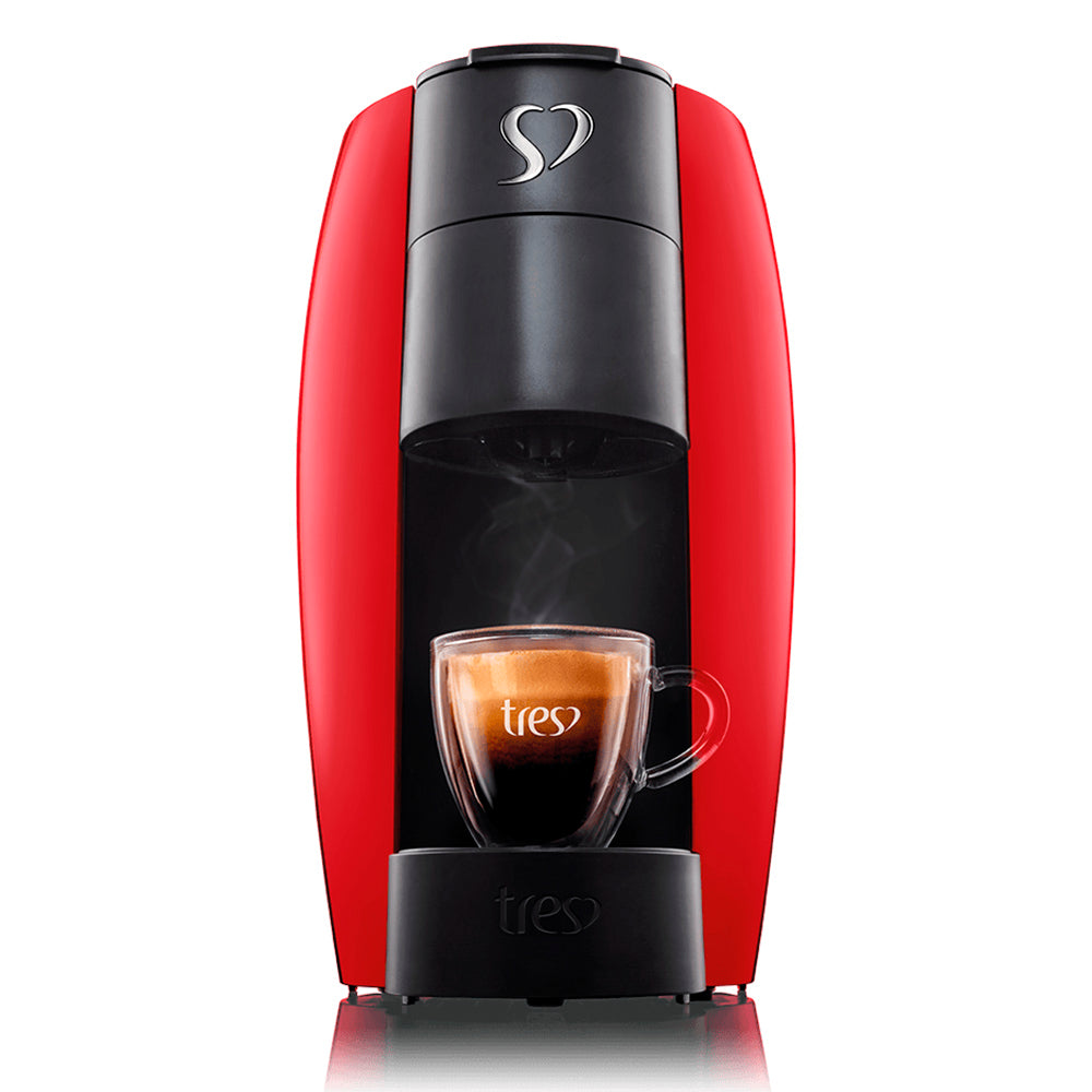 Cafeteira Espresso Três, Passione, 220V, 3 Corações LOV Vermelha