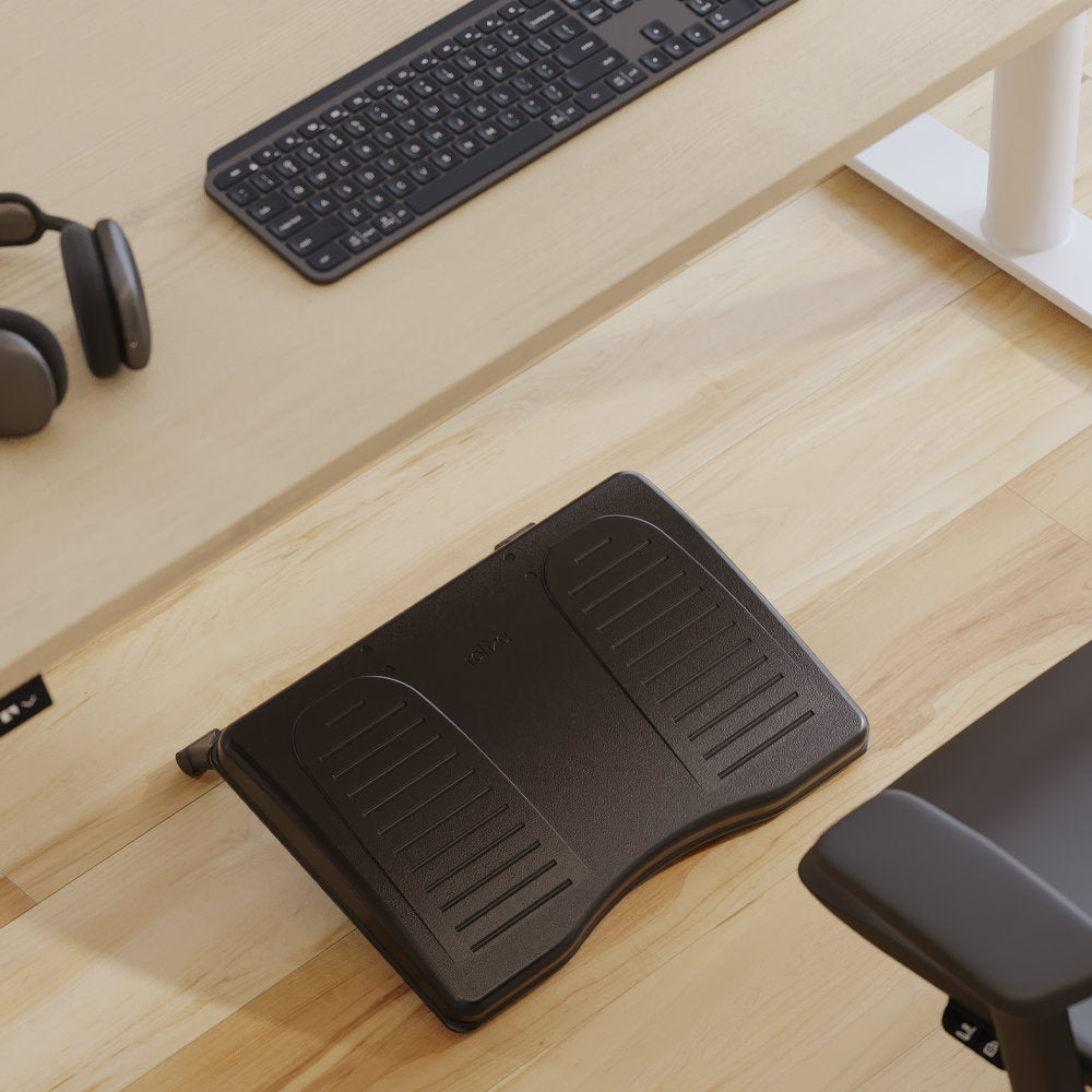 Apoio de Pé Reliza Slider PP Ergonômico Antiderrapante NR17 42x29cm Ajustável - Preto