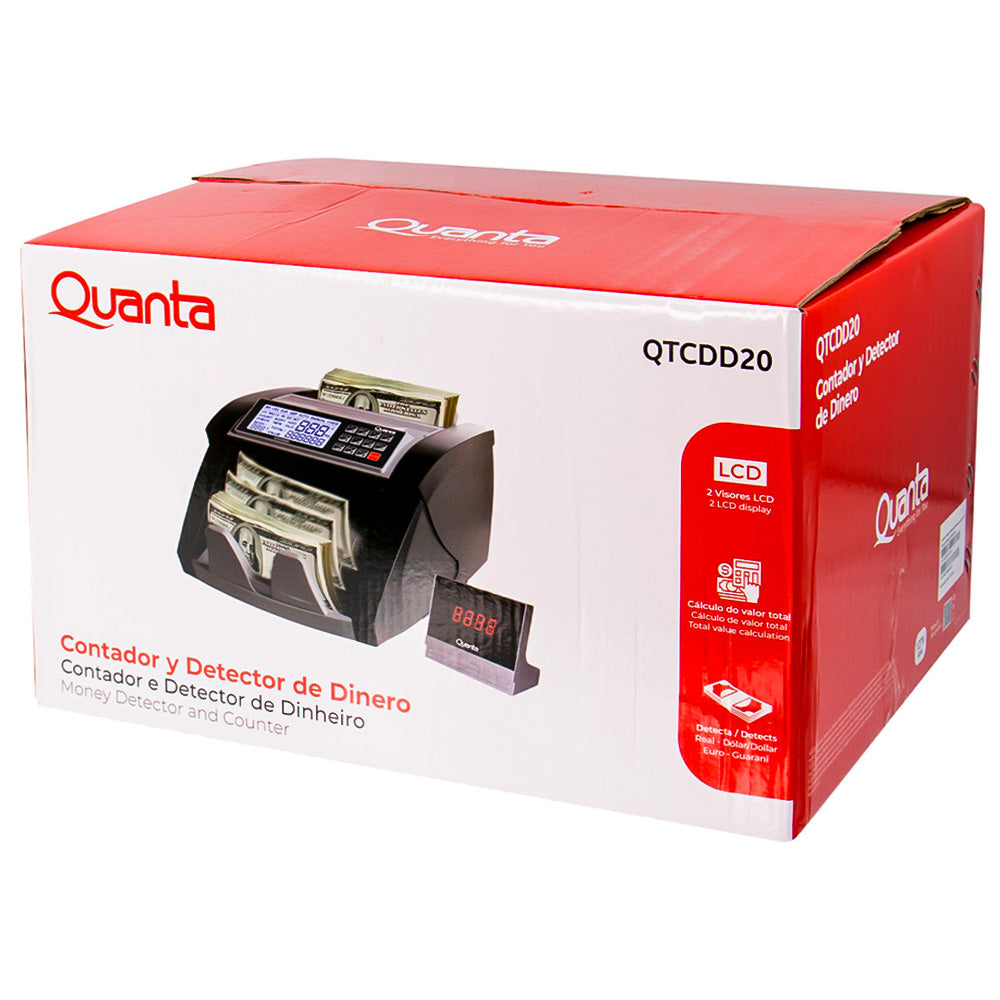 Máquina Contadora de Dinheiro Quanta, QTCDD20, 220V, 80W, 50Hz, Cinza