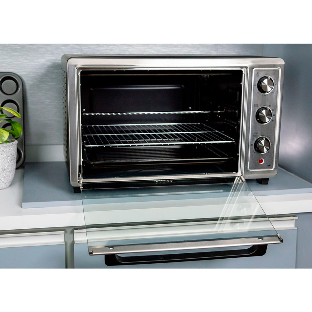 Forno Elétrico Philco PFE70I 70L Inox 220V Timer 60min Controle Temperatura 90-230°C Bancada com Grelha e Assadeira