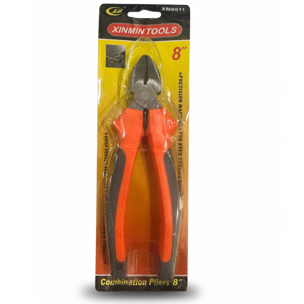 Alicate de Corte Diagonal, Polido, 8 Polegadas, Cabo Emborrachado, Laranja