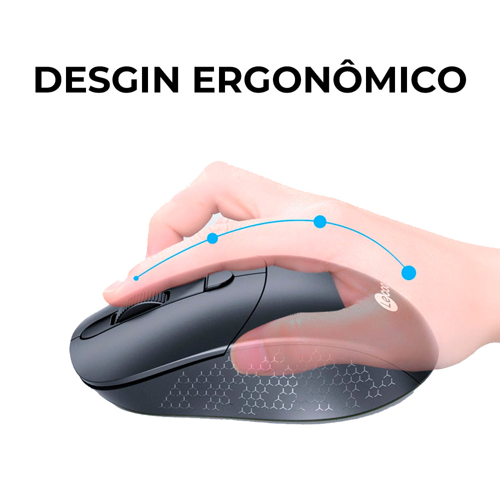 Kit Teclado e Mouse Sem Fio, Lecoo, Teclado Membrana ABNT2, Mouse Óptico 2.400 DPI, Multimidia KW201, Preto