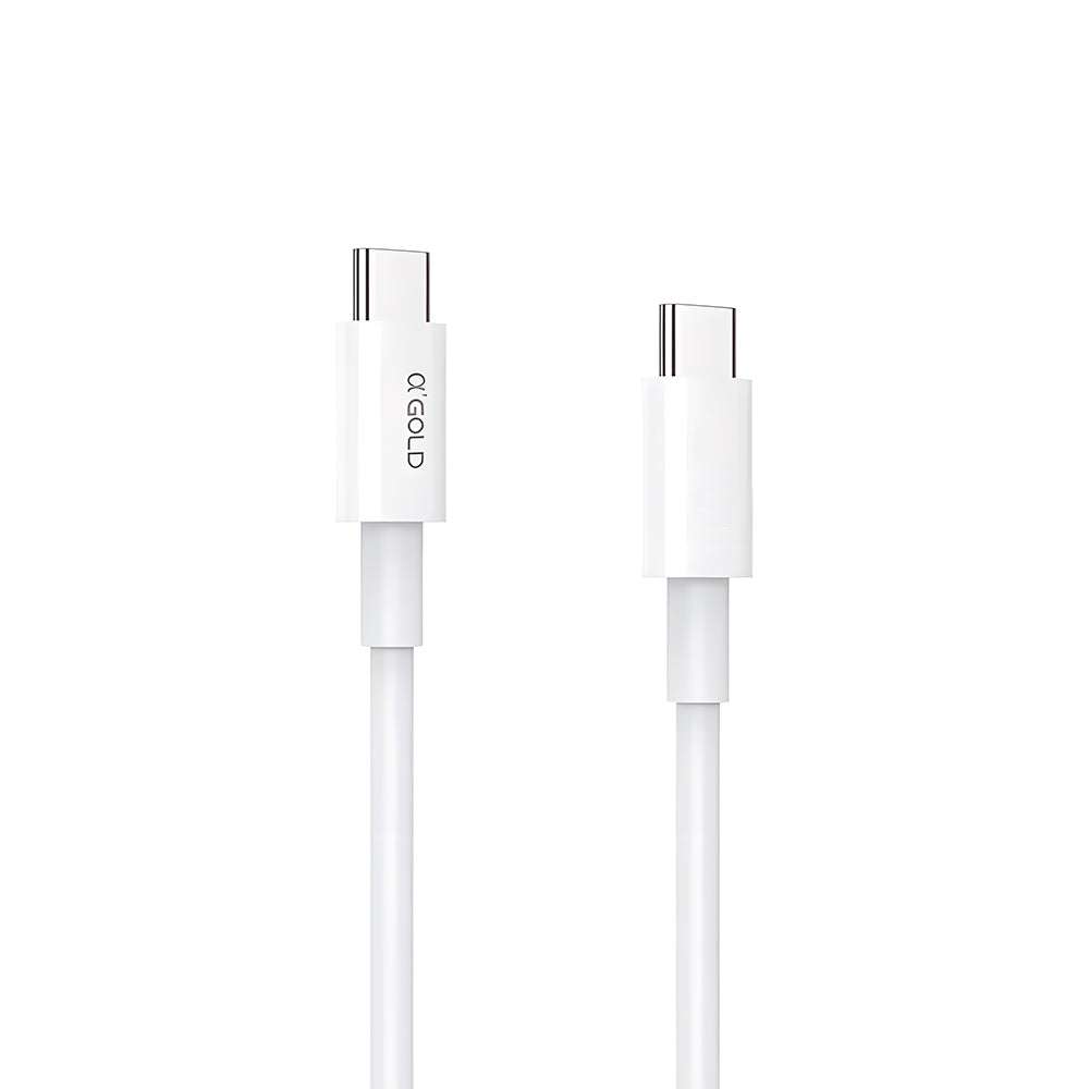 Cabo USB-C Para USB-C, Carga e Dados, 1 Metro de Comprimento, 60W, 9V, 3A, A'Gold, CB-51