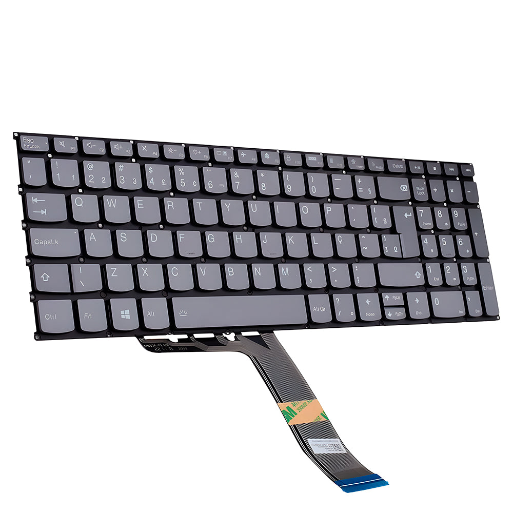 Teclado Para Notebook Compatível Com Lenovo Ideapad 3-15itl6 Cinza, BR-ABNT2 - Sem Moldura