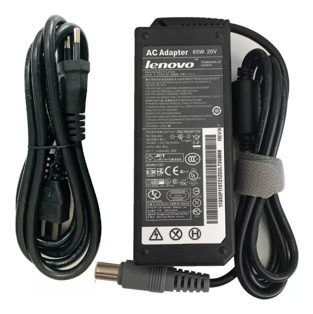 Fonte Notebook Lenovo 20V 3,25a Mod; 92p1156
