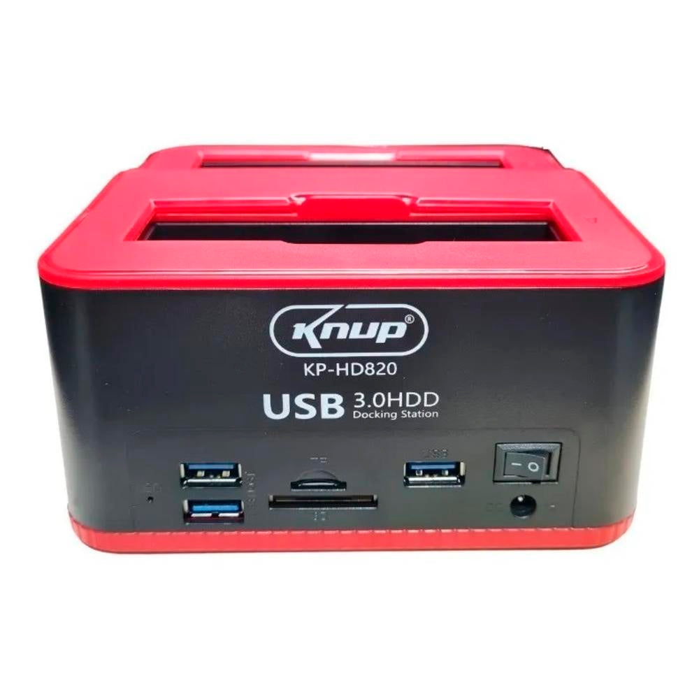 Dockstation Vertical Para HDD de 2.5" e 3.5", Com Entrada Para USB e Cartão de Memoria - KP-HD820