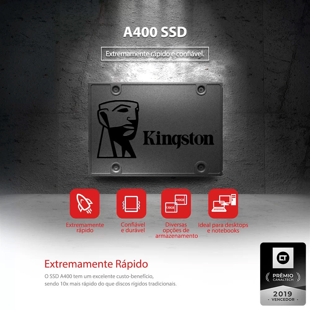 HD SSD Kingston A400 120GB 2.5" SATA Rev. 3.0 6Gb/s SA400S37/120GCN - Cartela